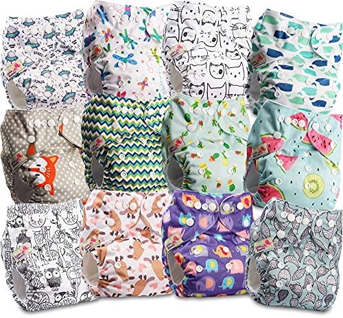 Littles & Bloomz Pocket Stoffwindeln, Druckknöpfe, 12er FLP2-1203
